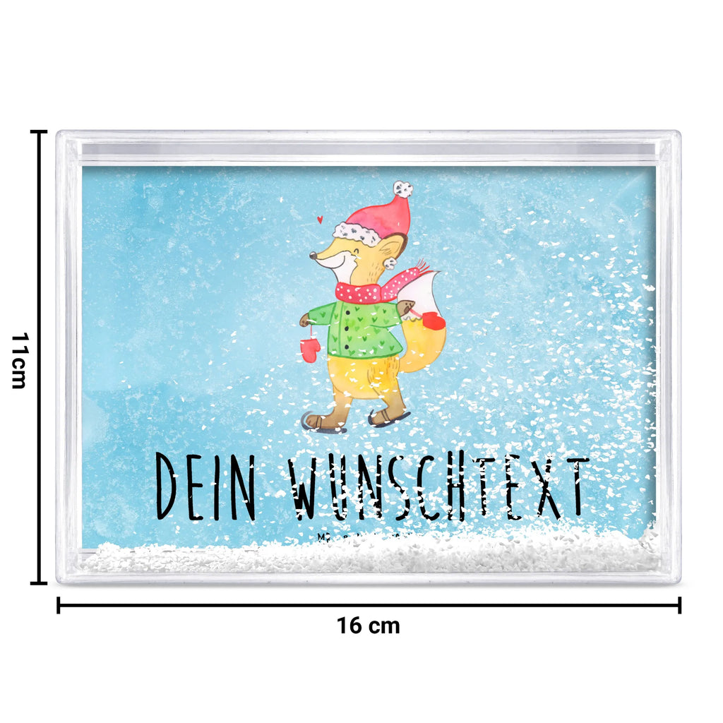 Spersonalizowana ramka do potrząsania lis łyżwy Zima, Boże Narodzenie, dekoracje świąteczne, Mikołaj, Adwent, Wigilia, zimowy motyw