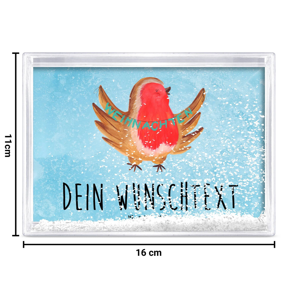 Personalisierter Schüttelrahmen Rotkehlchen Weihnachten Winter, Weihnachten, Weihnachtsdeko, Nikolaus, Advent, Heiligabend, Wintermotiv, Weihnachtsmotiv, Frohe Weihnachten, xmas, Weihnachtsgruß, Vogel