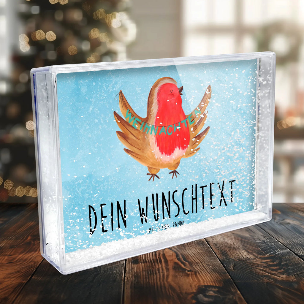 Personalisierter Schüttelrahmen Rotkehlchen Weihnachten Winter, Weihnachten, Weihnachtsdeko, Nikolaus, Advent, Heiligabend, Wintermotiv, Weihnachtsmotiv, Frohe Weihnachten, xmas, Weihnachtsgruß, Vogel