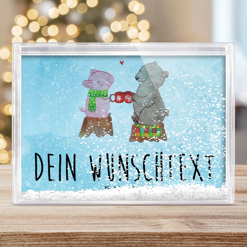Personalisierter Schüttelrahmen Glühschwein Sause Winter, Weihnachten, Weihnachtsdeko, Nikolaus, Advent, Heiligabend, Wintermotiv, Weihnachtszeit, Schwein, Alles Gute, Prost, Bär