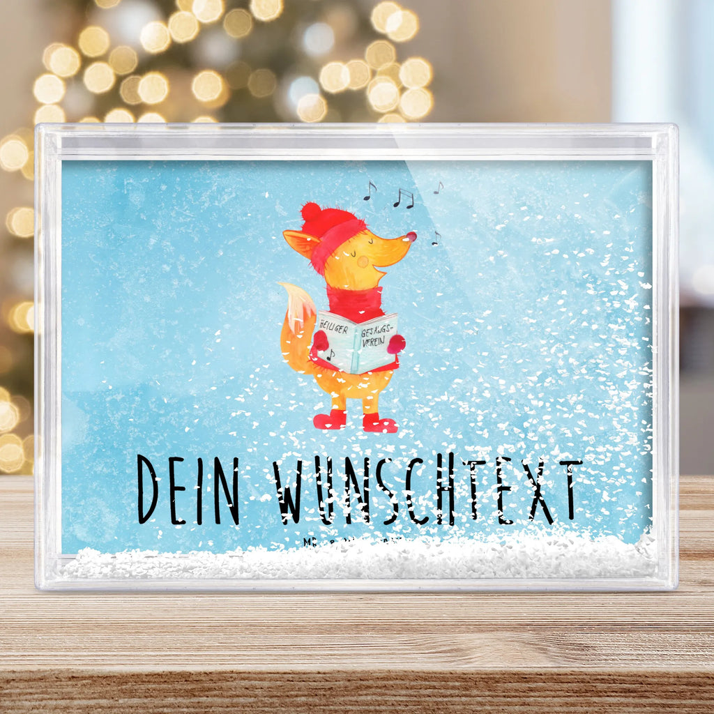 Personalisierter Schüttelrahmen Fuchs Sänger Winter, Weihnachten, Weihnachtsdeko, Nikolaus, Advent, Heiligabend, Wintermotiv, Geschenk Sänger, Weihnachtslieder, Sänger, Füchse, Singen, Fuchs