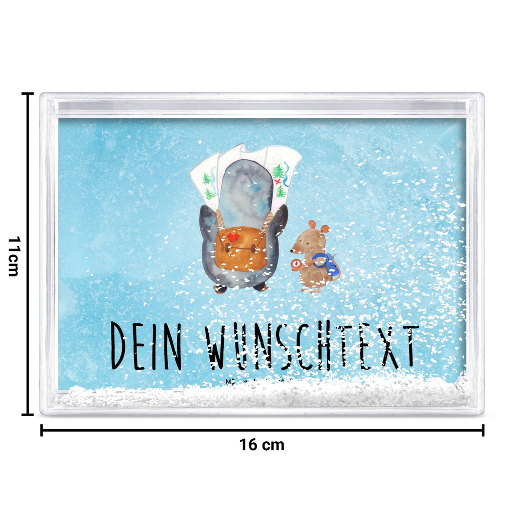 Personalized Shaker Frame Penguin & Mouse Hiker Penguin, North Pole, Winter, Penguins, penguins, adventure, road trip, hiking, adventurer, penguin, wanderlust, excursion