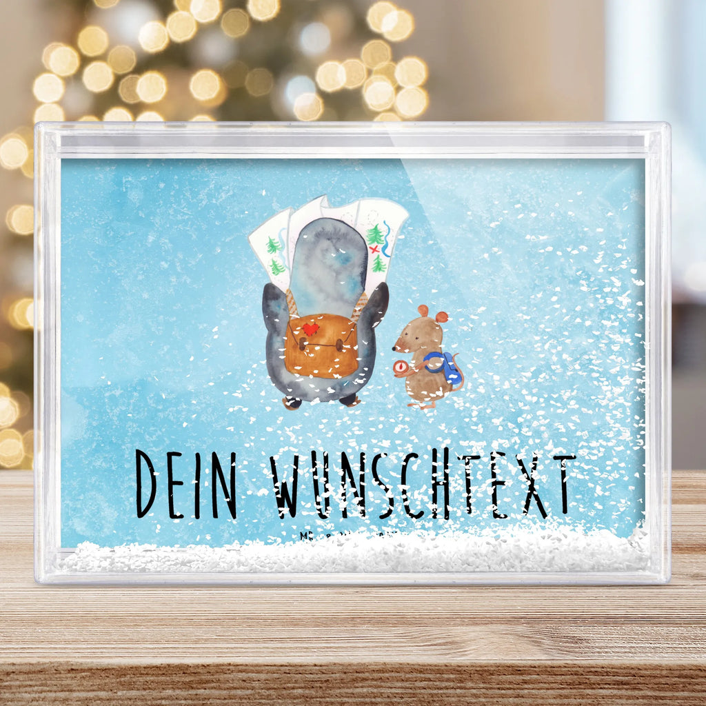 Personalized Shaker Frame Penguin & Mouse Hiker Penguin, North Pole, Winter, Penguins, penguins, adventure, road trip, hiking, adventurer, penguin, wanderlust, excursion