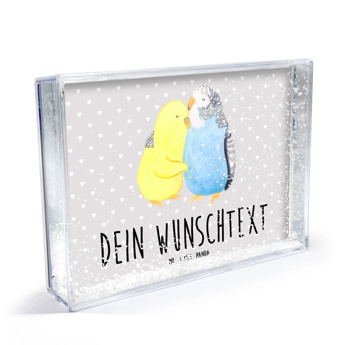 Personalisierter Schüttelrahmen Wellensittich Liebe Freundin, Freund, Liebe, Liebesgeschenk, Jahrestag, Verlobung, Partner, Ehemann, Ehefrau, Heiraten, Heiratsantrag, Hocheitstag, Kuscheln, Vögel, Vertrauen, Nähe, Wellensittich