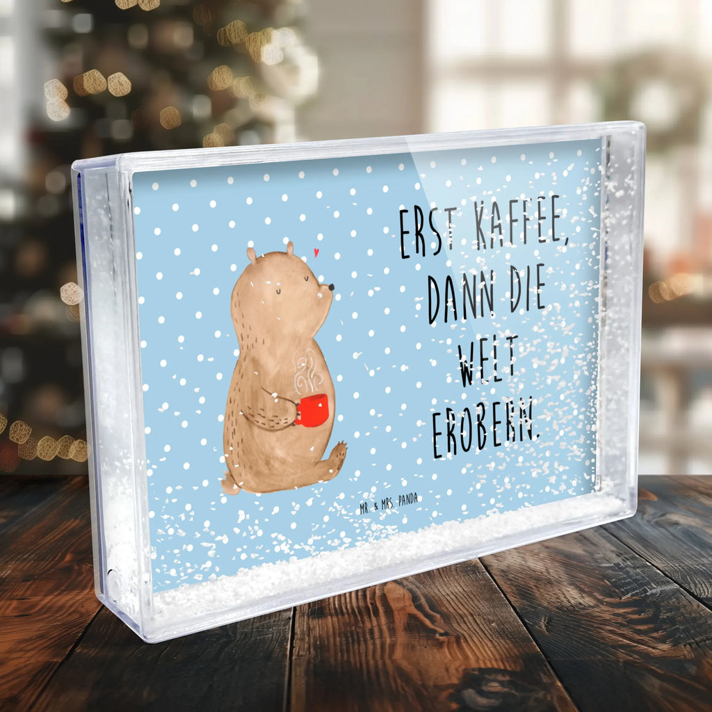 Schüttelrahmen Bär Kaffee Bär, Teddy, Teddybär, Kaffee, Welt retten, Motivation, Coffee, Welt erobern, Bären, guten Morgen, Morgenroutine