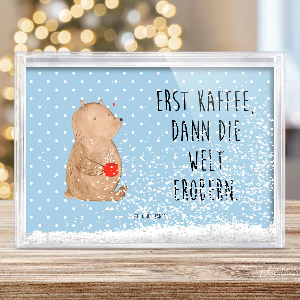 Schüttelrahmen Bär Kaffee Bär, Teddy, Teddybär, Kaffee, Welt retten, Motivation, Coffee, Welt erobern, Bären, guten Morgen, Morgenroutine