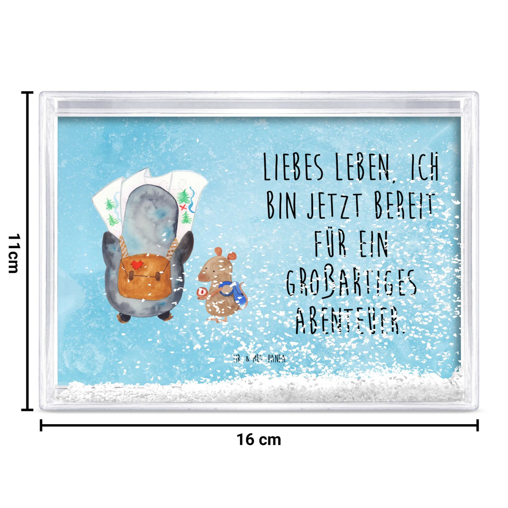 Schüttelrahmen Pinguin & Maus Wanderer Pinguin, Roadtrip, Pinguine, Abenteurer, Ausflug, Wanderlust, wandern, Abenteuer