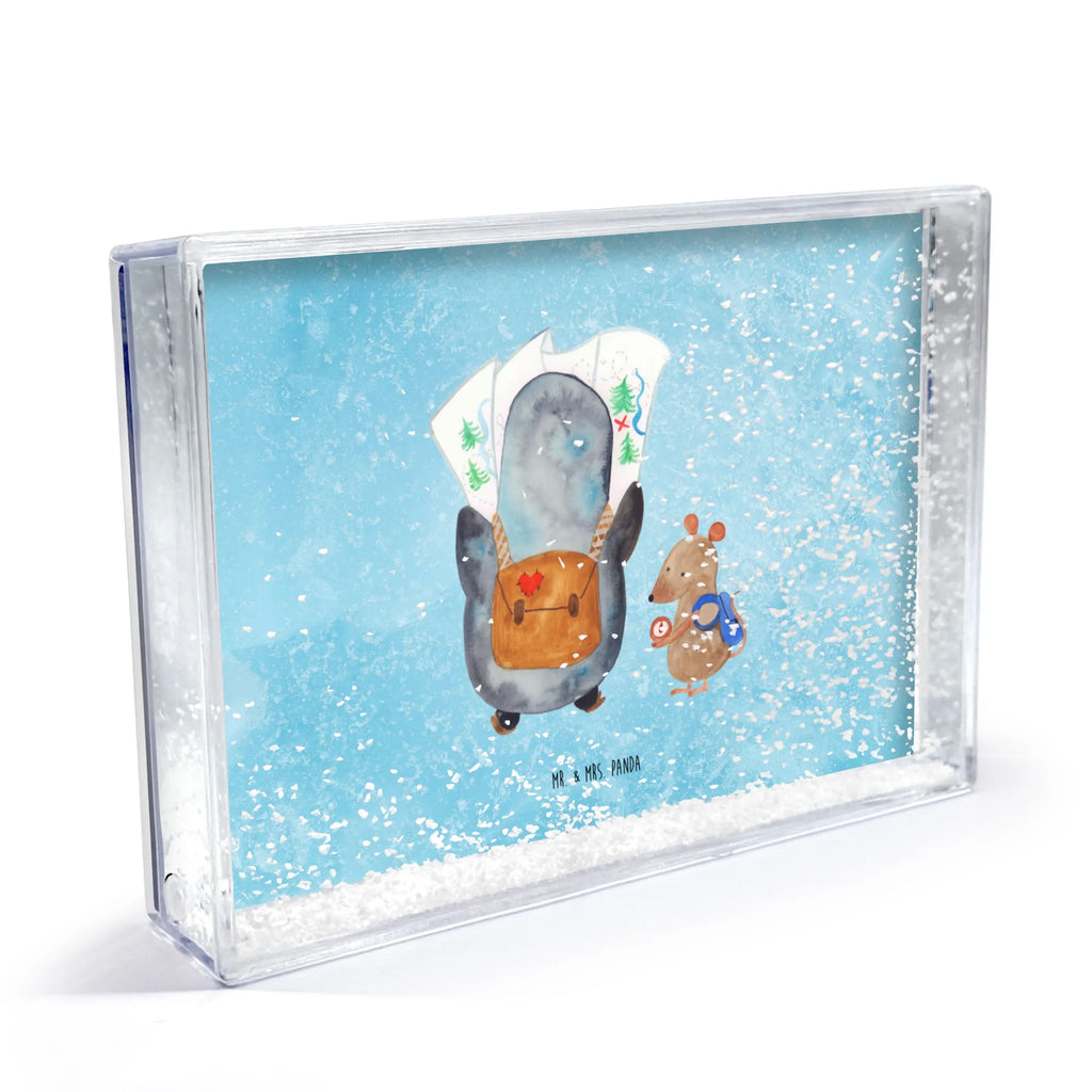 Schüttelrahmen Pinguin & Maus Wanderer Pinguin, Roadtrip, Pinguine, Abenteurer, Ausflug, Wanderlust, wandern, Abenteuer