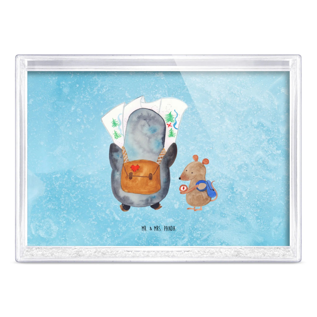 Schüttelrahmen Pinguin & Maus Wanderer Pinguin, Roadtrip, Pinguine, Abenteurer, Ausflug, Wanderlust, wandern, Abenteuer