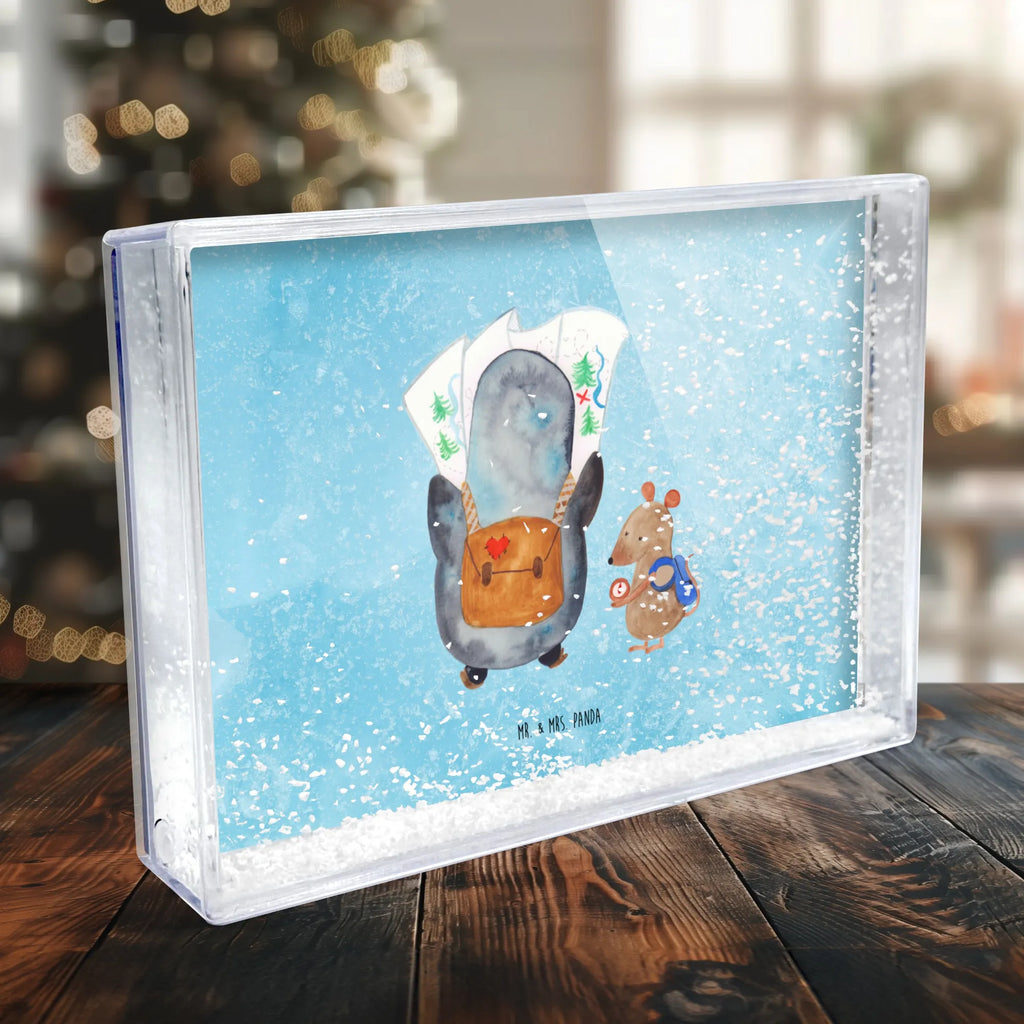 Schüttelrahmen Pinguin & Maus Wanderer Pinguin, Roadtrip, Pinguine, Abenteurer, Ausflug, Wanderlust, wandern, Abenteuer