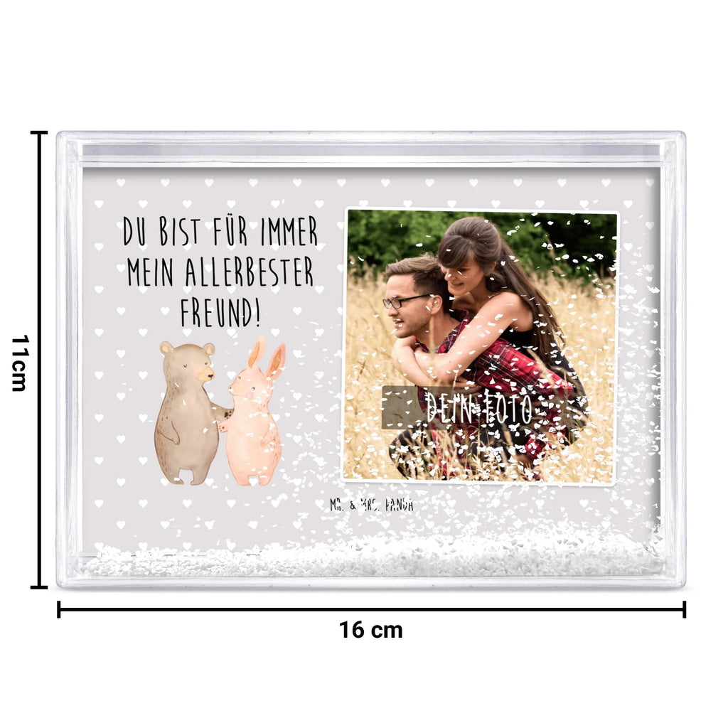 Shake Frame with Photo bear and rabbit Embrace Fotogeschenke, Schüttelrahmen mit Foto, Bilderrahmen mit Foto, Fotogeschenk, Orginalles Fotogeschenk, Rahmen mit Foto, Liebe, Partner, Freund, Freundin, Ehemann, Ehefrau, Heiraten, Verlobung, Heiratsantrag, Liebesgeschenk, Jahrestag, Hocheitstag, best friends, Freunde, Hase, Bärchen, Bär, bester Freund