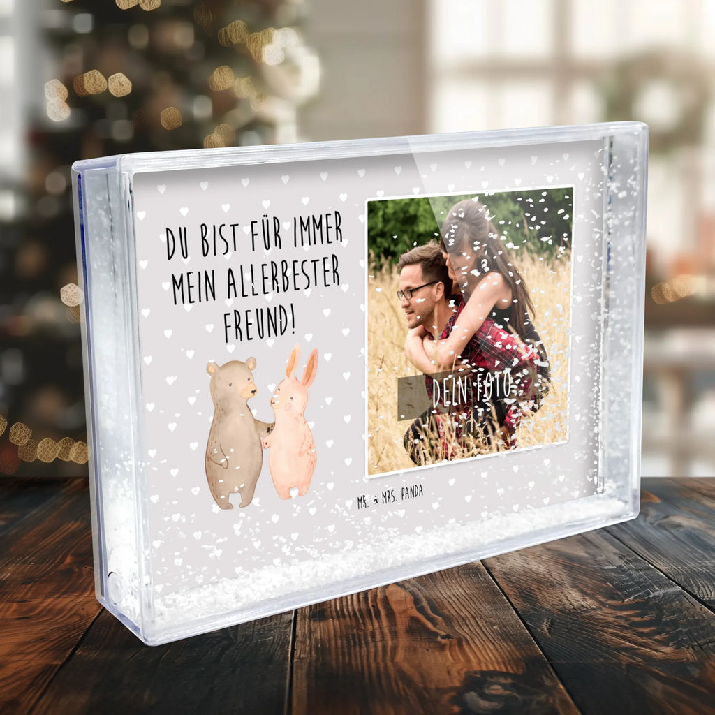 Shake Frame with Photo bear and rabbit Embrace Fotogeschenke, Schüttelrahmen mit Foto, Bilderrahmen mit Foto, Fotogeschenk, Orginalles Fotogeschenk, Rahmen mit Foto, Liebe, Partner, Freund, Freundin, Ehemann, Ehefrau, Heiraten, Verlobung, Heiratsantrag, Liebesgeschenk, Jahrestag, Hocheitstag, best friends, Freunde, Hase, Bärchen, Bär, bester Freund