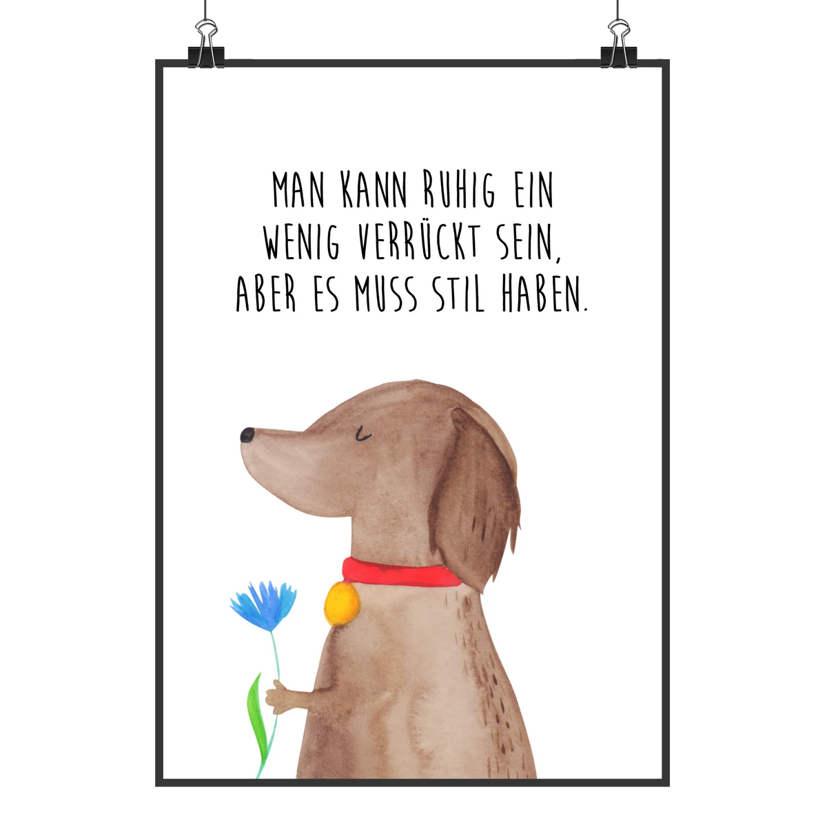 Poster Hund Blume Motiv Deko Poster, Wandschmuck, Kunstdruck, kunstposter, Panda Poster, wanddeko, kunstdruck poster, Deko Bild, grafikposter, Wanddeko Bild, Wanddekoration, Designposter, Bild, Design Poster, Mr. & Mrs. Panda Poster, wandkunst, Wandbild, wanddruck, Posterdruck, typografie poster, drucke, Plakat, Tierliebhaber, Haustier, Hund, Hundemotiv, Hunderasse, Sprüche, Hundebesitzer, Hundeliebe, Frauchen, Hunde