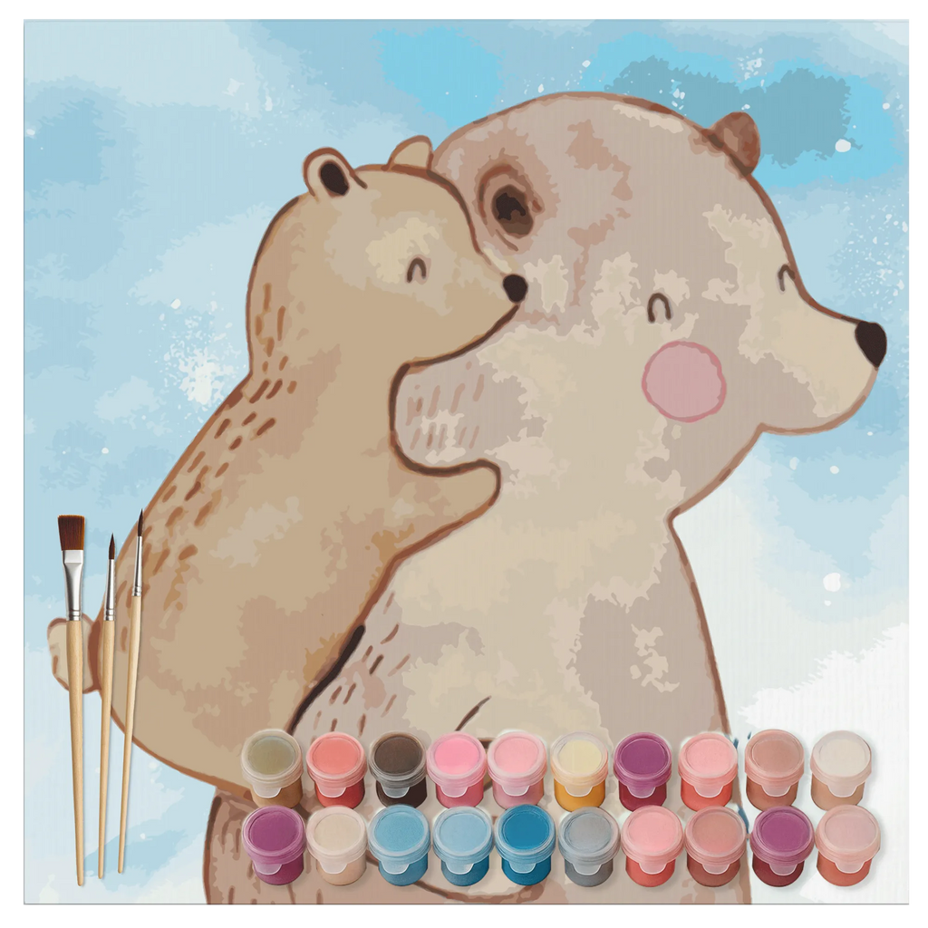 Paint by Numbers cut off Papa Bear Motiv Kunstwerk, Malen nach Zahlen, Ausmalbild, Familie, Vatertag, Muttertag, Bruder, Schwester, Mama, Papa, Oma, Opa, Vater, Onkel, Papi, Vati, Geschenk, Geburtstag