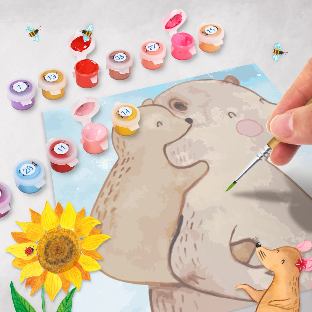 Paint by Numbers cut off Papa Bear Motiv Kunstwerk, Malen nach Zahlen, Ausmalbild, Familie, Vatertag, Muttertag, Bruder, Schwester, Mama, Papa, Oma, Opa, Vater, Onkel, Papi, Vati, Geschenk, Geburtstag
