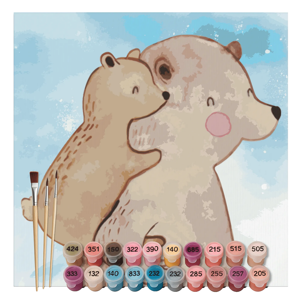 Paint by Numbers cut off Papa Bear Motiv Kunstwerk, Malen nach Zahlen, Ausmalbild, Familie, Vatertag, Muttertag, Bruder, Schwester, Mama, Papa, Oma, Opa, Vater, Onkel, Papi, Vati, Geschenk, Geburtstag