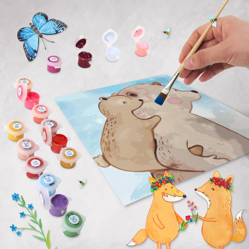 Paint by Numbers cut off Papa Bear Motiv Kunstwerk, Malen nach Zahlen, Ausmalbild, Familie, Vatertag, Muttertag, Bruder, Schwester, Mama, Papa, Oma, Opa, Vater, Onkel, Papi, Vati, Geschenk, Geburtstag