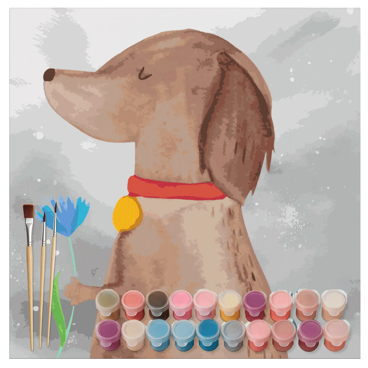 Paint by Numbers cut off Dog flower Motiv hound, mutt, dog breed, dog sayings, gifts for dogs, Christmas gifts for dogs, what do you give a dog lover, funny gifts for dog owners, bag with dog print, dog decorative items, love for dogs, love dogs, dog mama, woof, dog lover, dog owners, dogs, mistress