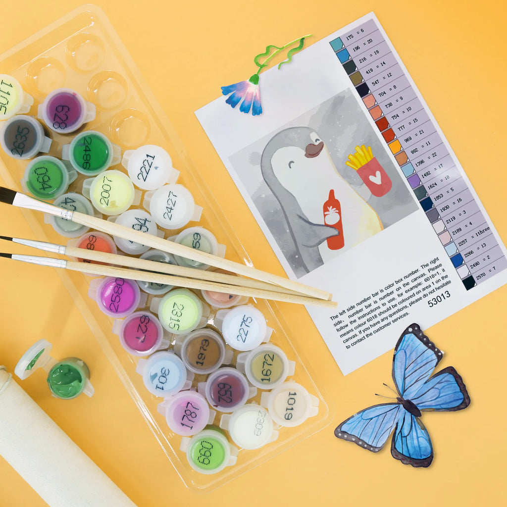 Paint by Numbers cut off penguin French fries Motiv Love, Loving, Two, Together, Marriage, Engagement, Proposal of marriage, Love gift, gift for her, gift for him, anniversary gift, Valentine&#39;s Day Gift for Women Love Gift Anniversary Wedding Anniversary Party Favor Gift for Girlfriend Gift for Partner Boyfriend Gift Token of Love for Men for Husband