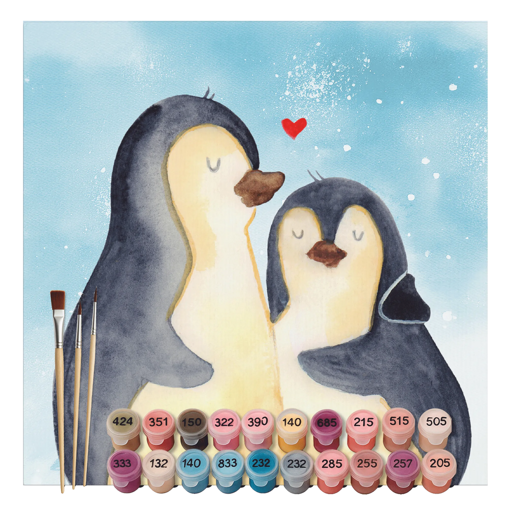 Paint by Numbers cut off Penguin embrace Motiv Kunstwerk, Malen nach Zahlen, Ausmalbild, Pinguin, Liebesgeschenk, Liebesbeweis, Jahrestag, Hochzeit, Hochzeitsgeschenk, Liebespaar, Liebe, Verlobung, Hochzeitstag