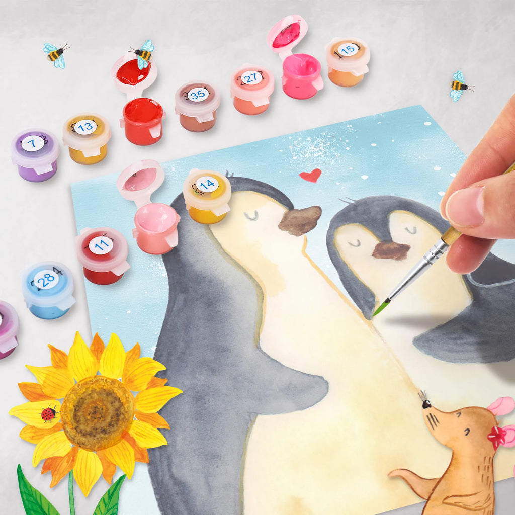 Paint by Numbers cut off Penguin embrace Motiv Kunstwerk, Malen nach Zahlen, Ausmalbild, Pinguin, Liebesgeschenk, Liebesbeweis, Jahrestag, Hochzeit, Hochzeitsgeschenk, Liebespaar, Liebe, Verlobung, Hochzeitstag