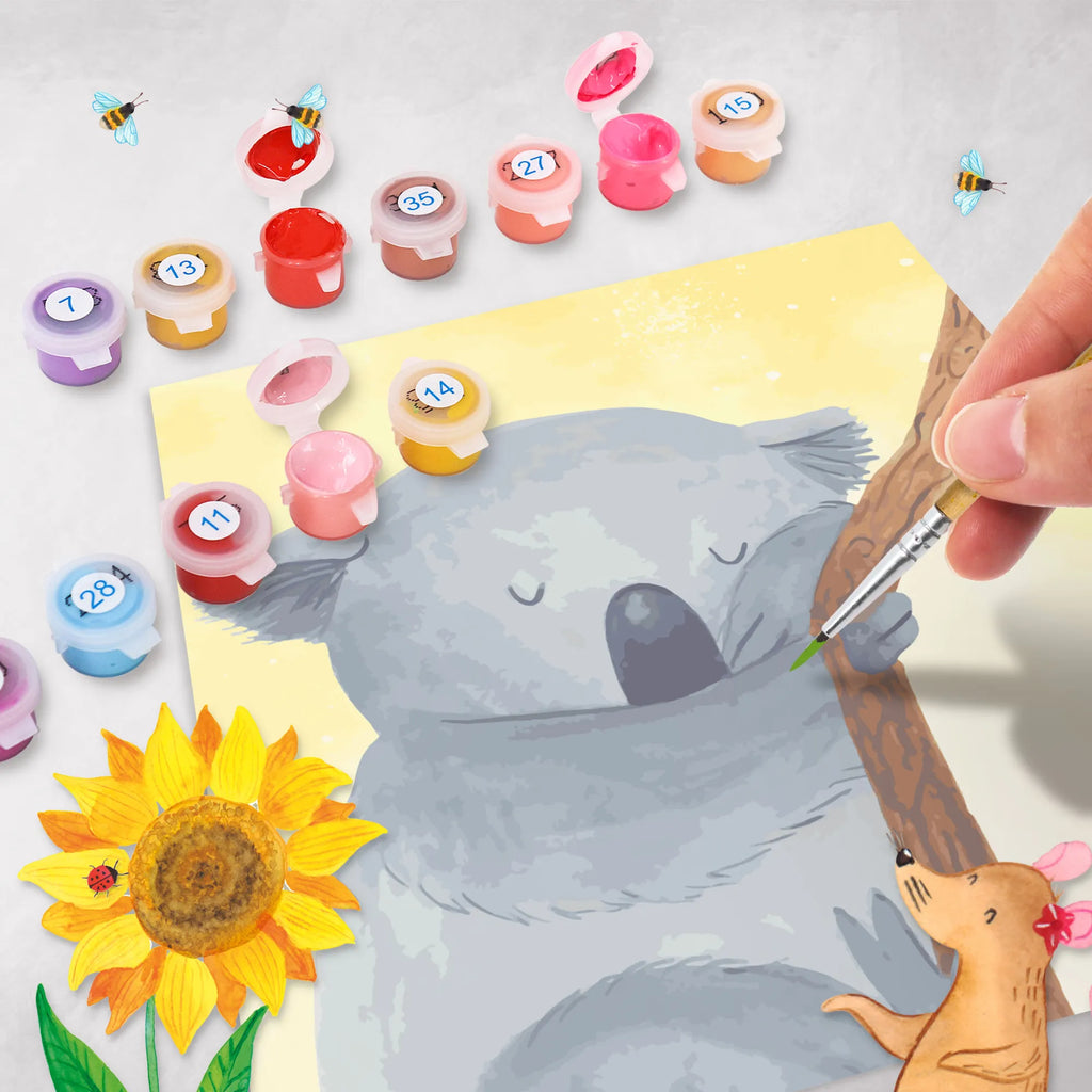 Malowanie według numerów odcięty Koala Motiv Baseln, Kunstwerk, Malen nach Zahlen, Malen, Kreativität, Bastelidee, Ausmalbild, Künstler, DIY, Tiermotive, Gute Laune, lustige Sprüche, Tiere, Bär, Koala, Traum, träumen, Koalabär, Traumland, schlafen, Schlafzimmer