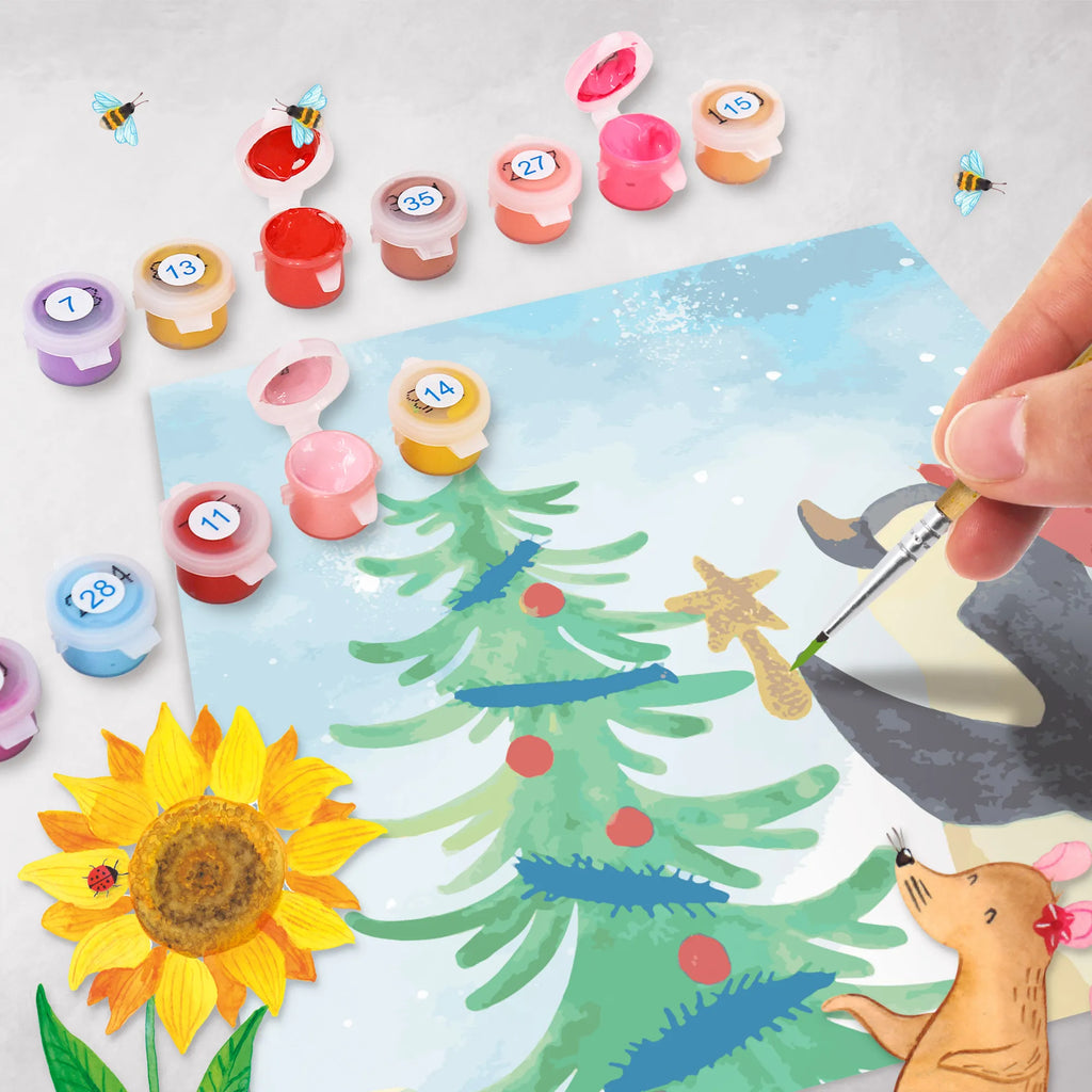 Malowanie według numerów odcięty Pingwin choinka Motiv Künstler, Baseln, Kreativität, Malen nach Zahlen, Kunstwerk, Bastelidee, DIY, Malen, Ausmalbild, Winter, Weihnachten, Weihnachtsdeko, Nikolaus, Advent, Heiligabend, Wintermotiv, Pinguin