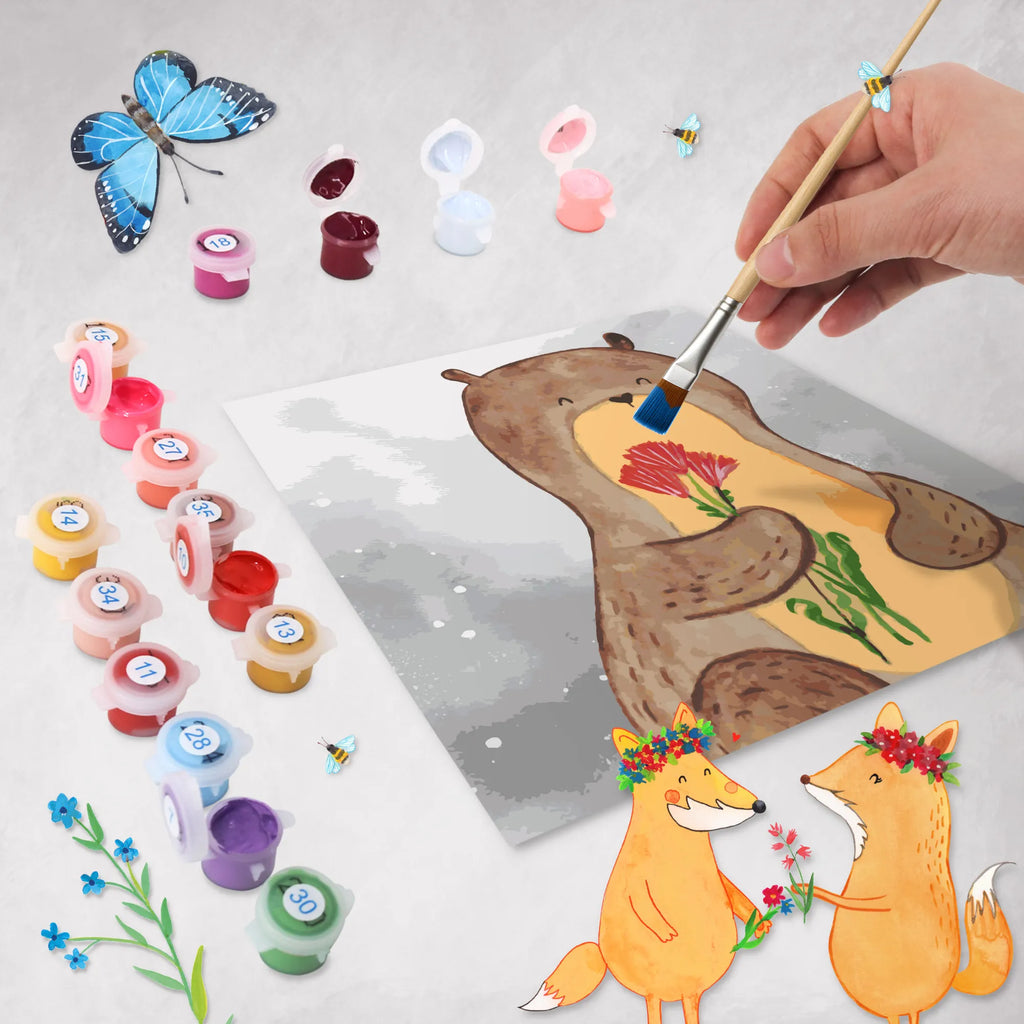 Paint by Numbers cut off otter Bunch of flowers Motiv kreativ set, Malen nach Zahlen, leinwand malset, malset, zahlenbilder, diy set, malen nach zahlen set, Otter, Fischotter, Seeotter, Otter Seeotter See Otter