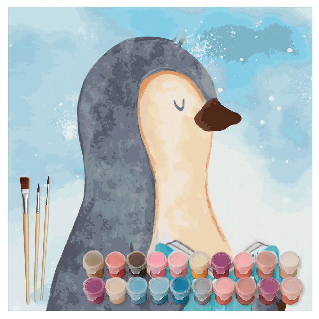 Malowanie według numerów odcięty pingwin książka Motiv Bastelidee, DIY, Malen, Ausmalbild, Kreativität, Malen nach Zahlen, Baseln, Kunstwerk, Künstler, Pinguin, Bücherwurm, Freizeit, Nichtstun, Ferien, Faulenzen, Urlaub, Pinguine, Buch, Lesen