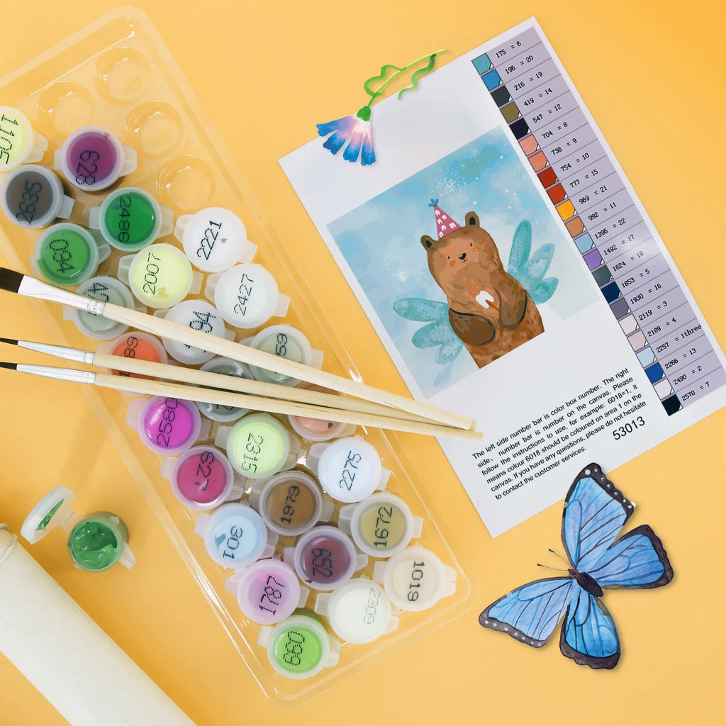 Malowanie według numerów odcięty niedźwiedź Wróżka zębów Motiv Niedźwiedź, Miś, Pluszowy miś