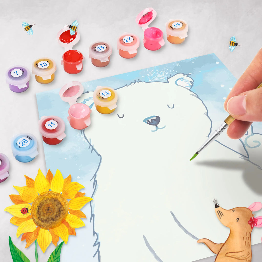 Paint by Numbers cut off Icebear Lazy Motiv Kunstwerk, Ausmalbild, Malen nach Zahlen, Bär, Teddy, Teddybär, Arbeitsplatz, Arbeit, Bürojob, Eisbär, Entspannen, Relaxen, Büro, Homeoffice, Faul, Nordpol