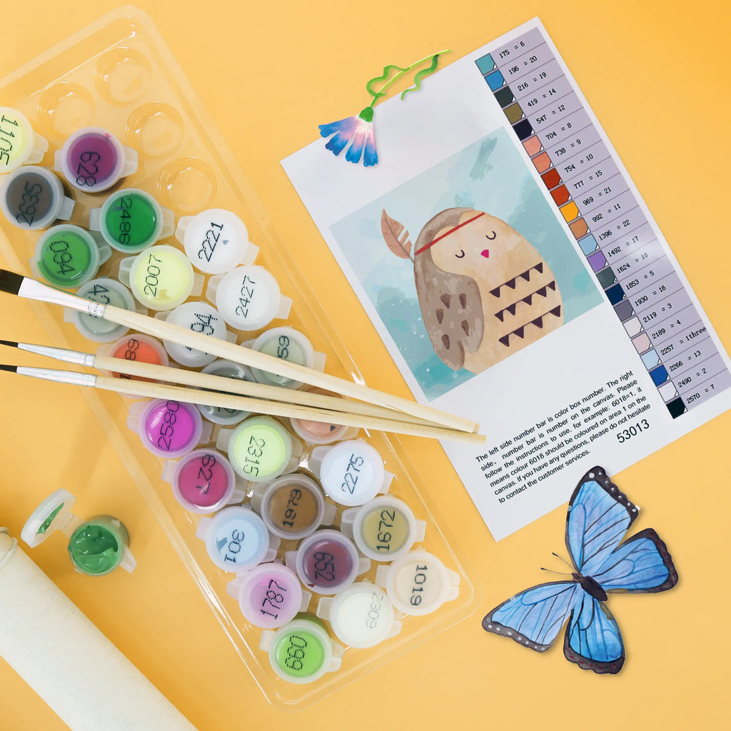 Malowanie według numerów odcięty sowa Ozdoba z piór Motiv Ausmalbild, Künstler, Baseln, Malen, DIY, Bastelidee, Kreativität, Kunstwerk, Malen nach Zahlen, Eule, Eule Deko, Reisespruch, Das Leben ist ein Abenteuer, Federschmuck, Owl, Dekoration