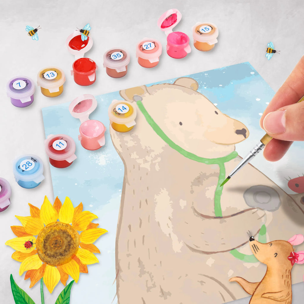 Malowanie według numerów odcięty niedźwiedź lekarz Motiv DIY, Bastelidee, Baseln, Malen nach Zahlen, Kunstwerk, Kreativität, Malen, Künstler, Ausmalbild, Bär, Teddy, Teddybär, Professorin, Professor, Arzt, Doktor, Ärztin, Doktorin