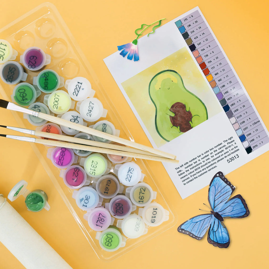 Malowanie według numerów odcięty Awokado pestka Motiv Bastelidee, Künstler, Malen nach Zahlen, Malen, DIY, Kunstwerk, Baseln, Ausmalbild, Kreativität, Avocado, Veggie, Vegan, Gesund, Spruch Leben, Avocadokern, Kern, Pflanze, Avokado