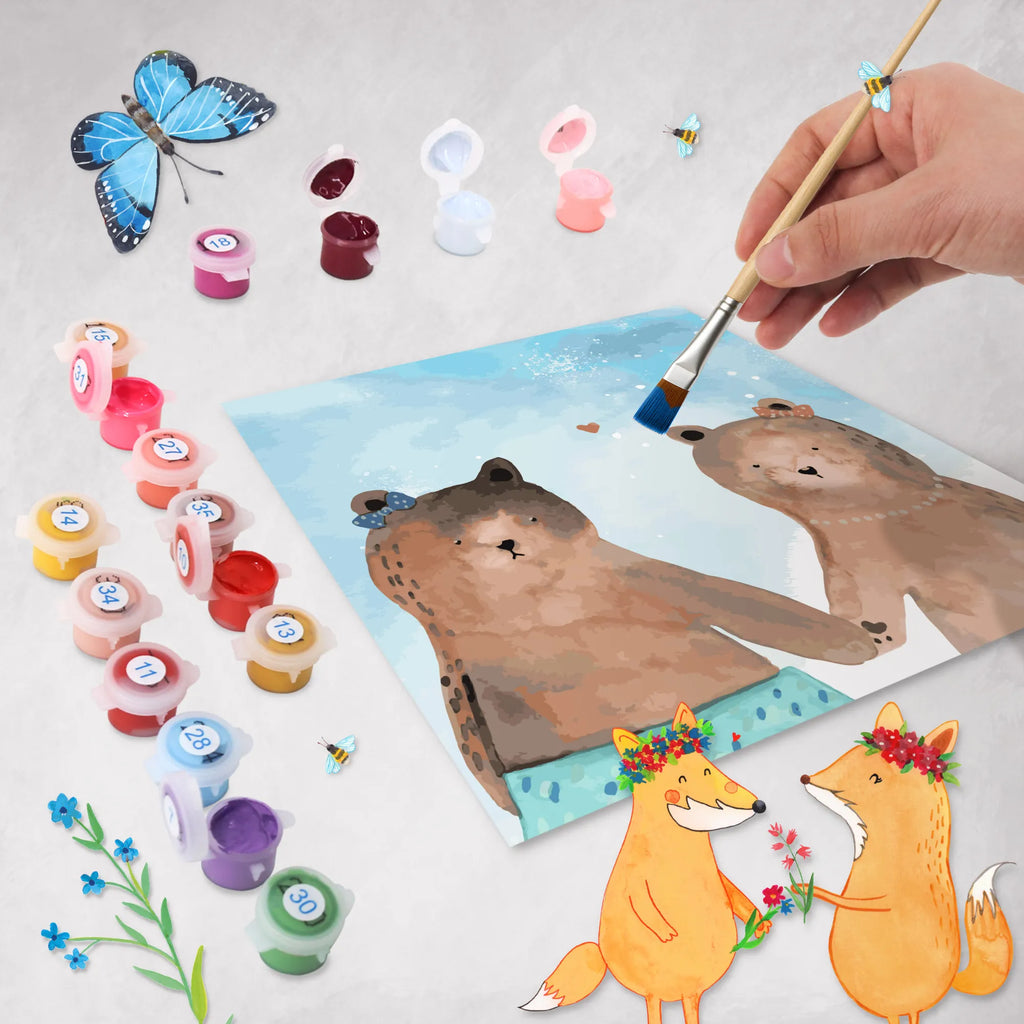 Malowanie według numerów odcięty Niedźwiedź przyjaciółka Motiv Künstler, Malen, Malen nach Zahlen, Baseln, Kunstwerk, Kreativität, Bastelidee, DIY, Ausmalbild, Bär, Teddy, Teddybär, Bär Freundin Beste Freund Liebe Liebesbeweis Verliebt Kumpel Kumpeliene