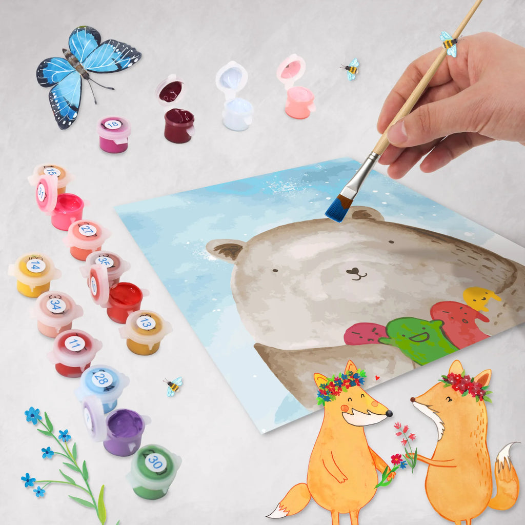 Malowanie według numerów odcięty niedźwiedź uczucie Motiv Kunstwerk, Malen nach Zahlen, Ausmalbild, Bär, Teddy, Teddybär, Wahnsinn, Verrückt, Durchgedreht