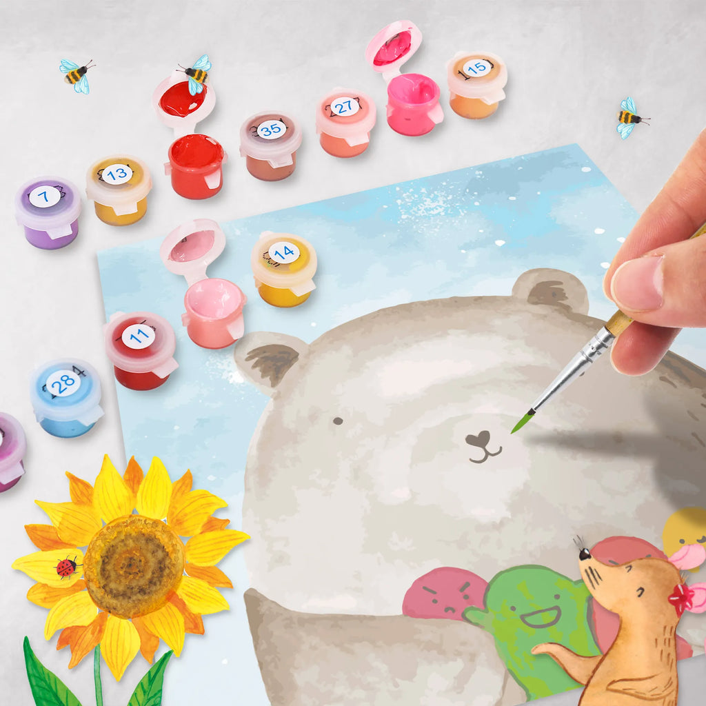 Malowanie według numerów odcięty niedźwiedź uczucie Motiv Kunstwerk, Malen nach Zahlen, Ausmalbild, Bär, Teddy, Teddybär, Wahnsinn, Verrückt, Durchgedreht