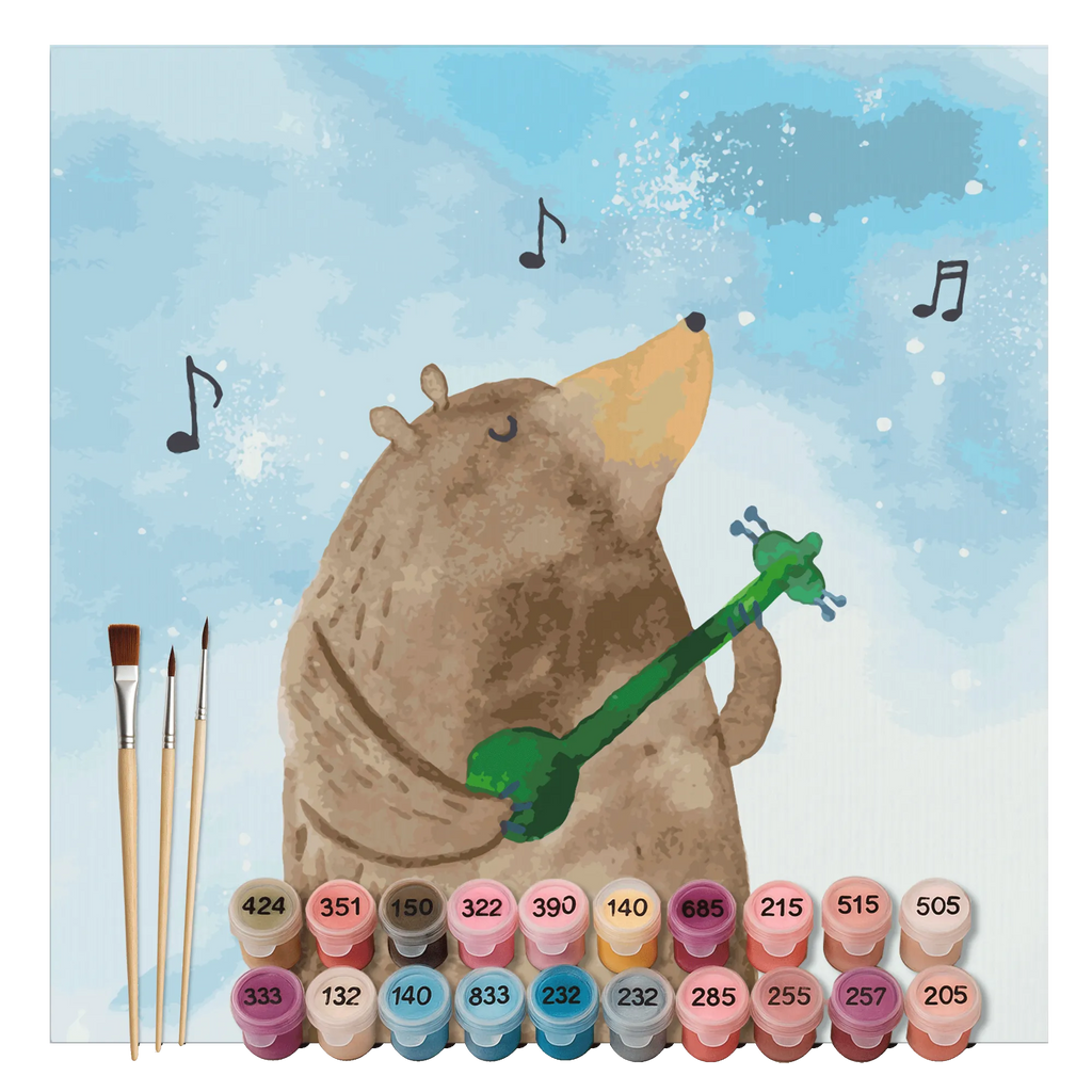 Malowanie według numerów odcięty niedźwiedź Gitara Motiv kreativ set, zahlenbilder, Malen nach Zahlen, diy set, malset, leinwand malset, malen nach zahlen set, Teddybär, Bär, Teddy