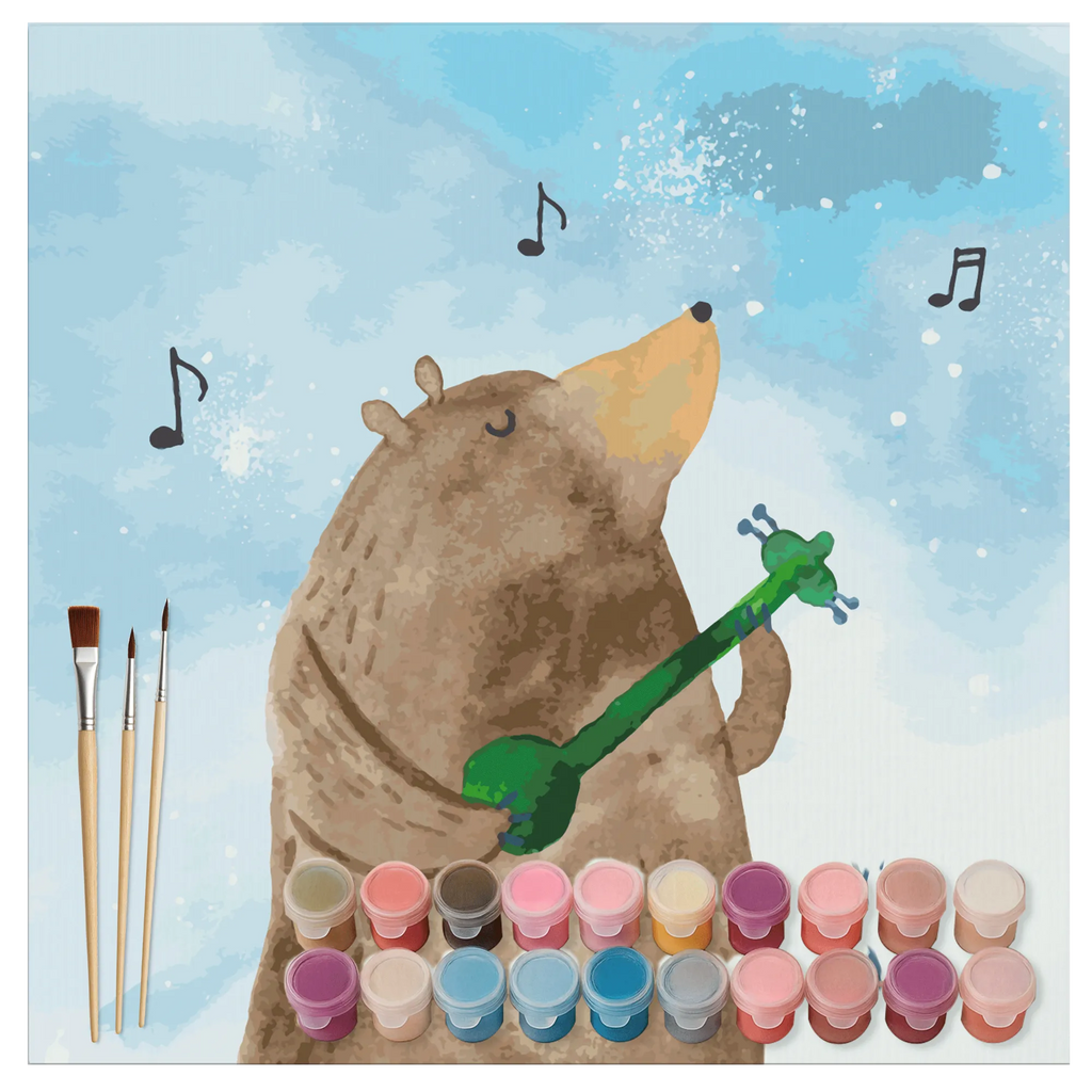 Malowanie według numerów odcięty niedźwiedź Gitara Motiv kreativ set, zahlenbilder, Malen nach Zahlen, diy set, malset, leinwand malset, malen nach zahlen set, Teddybär, Bär, Teddy