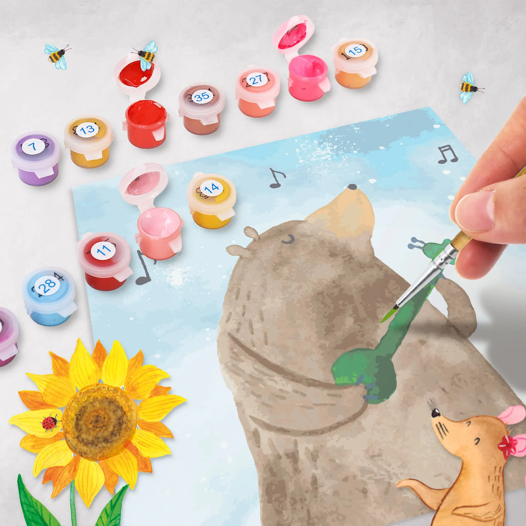 Malowanie według numerów odcięty niedźwiedź Gitara Motiv kreativ set, zahlenbilder, Malen nach Zahlen, diy set, malset, leinwand malset, malen nach zahlen set, Teddybär, Bär, Teddy