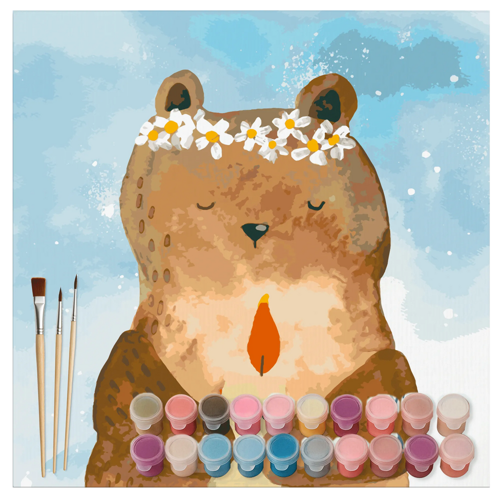 Paint by Numbers cut off bear communion Motiv DIY, Ausmalbild, Kreativität, Bastelidee, Malen nach Zahlen, Malen, Kunstwerk, Künstler, Baseln, Bär, Teddy, Teddybär, Taufkerze, Kommunion, Gottes Segen, katholisch