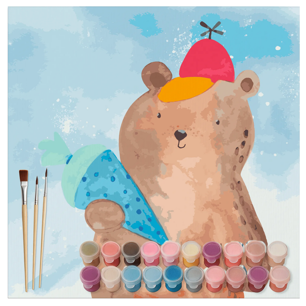 Paint by Numbers cut off bear School cone Motiv Malen nach Zahlen, Kreativität, Baseln, Kunstwerk, Malen, Künstler, Ausmalbild, DIY, Bastelidee, Bär, Teddy, Teddybär, Bär Motiv, Erster Schultag Geschenk, Schulbeginn, Schultüte, Schule Geschenk, Einschulung Geschenk, Schulanfang, Grundschule