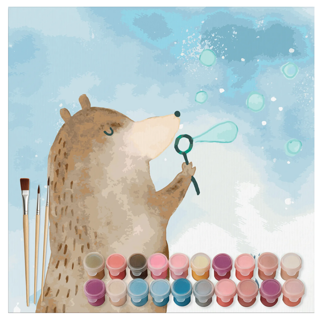 Paint by Numbers cut off bear soap bubbles Motiv leinwand malset, malen nach zahlen set, zahlenbilder, diy set, malset, kreativ set, Malen nach Zahlen, Teddybär, Bär, Teddy, Seifenblasen Bär Lustig Sein Glücklich Traurig Happy