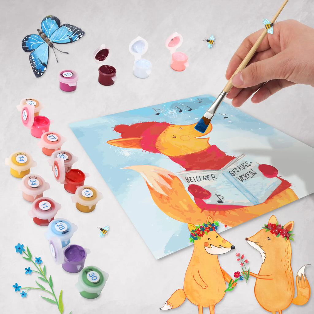 Paint by Numbers cut off Fox Singer Motiv malset, Malen nach Zahlen, kreativ set, diy set, leinwand malset, malen nach zahlen set, zahlenbilder, Wintermotiv, Winter, Heiligabend, Weihnachten, Advent, Nikolaus, Weihnachtsdeko, Singen, Sänger, Füchse, Weihnachtslieder, Geschenk Sänger, Fuchs