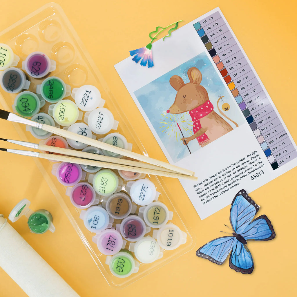 Malowanie według numerów odcięty mysz Boże Narodzenie Motiv malset, diy set, Malen nach Zahlen, leinwand malset, zahlenbilder, kreativ set, malen nach zahlen set, Wintermotiv, Winter, Heiligabend, Weihnachten, Advent, Nikolaus, Weihnachtsdeko, Weihnachtsgruß, Weihnachtswunder, Maus, Weihnachtsmotiv, Mäuschen, Frohe Weihnachten