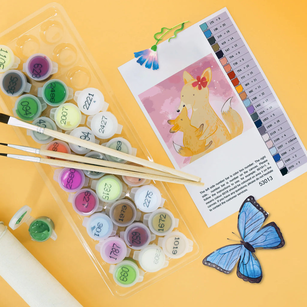 Malowanie według numerów odcięty Lis Mama Motiv DIY, Kreativität, Kunstwerk, Baseln, Ausmalbild, Malen, Bastelidee, Künstler, Malen nach Zahlen, Familie, Vatertag, Muttertag, Bruder, Schwester, Mama, Papa, Oma, Opa, Mutter, Lieblingstochter, Beste Tochter, Geschenk, Tochter