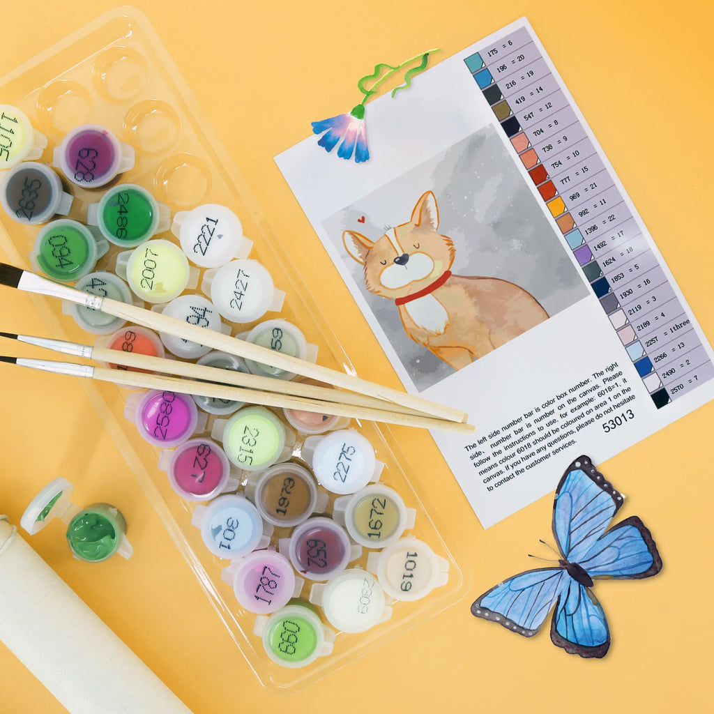 Paint by Numbers cut off Dog Luck Motiv Kunstwerk, Künstler, DIY, Baseln, Kreativität, Malen, Ausmalbild, Malen nach Zahlen, Bastelidee, Hund, Hundemotiv, Haustier, Hunderasse, Tierliebhaber, Hundebesitzer, Sprüche, Hundeliebe, Spruch, Hundemama, Corgie, Liebe