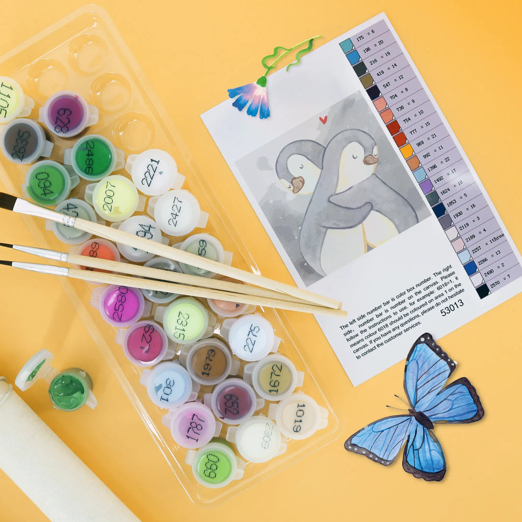 Paint by Numbers cut off penguins Cuddle Motiv malset, leinwand malset, kreativ set, zahlenbilder, diy set, Malen nach Zahlen, malen nach zahlen set, Verlobung, Liebe, Heiraten, Partner, Ehefrau, Liebesgeschenk, Heiratsantrag, Hocheitstag, Freundin, Jahrestag, Ehemann, Freund, Liebesbeweis, Geschenk für Freundin, für Ehemann, für Männer, Geschenk für Frauen, Hochzeitstag, Mitbringsel, Valentinstag, Geschenk für Partner