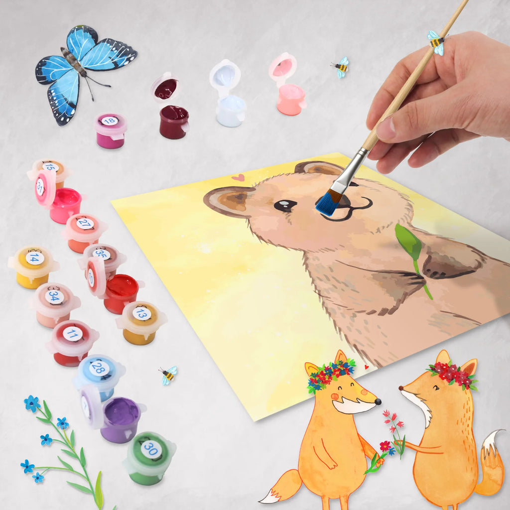 Paint by Numbers cut off Quokka Happy Motiv small animals, cute, funny, cute animal motives, hand drawn, small world, funny sayings, good mood, happy, gifts, gift ideas, special gifts, animal lover, card