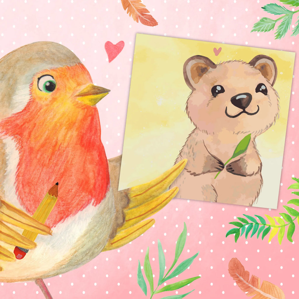 Paint by Numbers cut off Quokka Happy Motiv small animals, cute, funny, cute animal motives, hand drawn, small world, funny sayings, good mood, happy, gifts, gift ideas, special gifts, animal lover, card